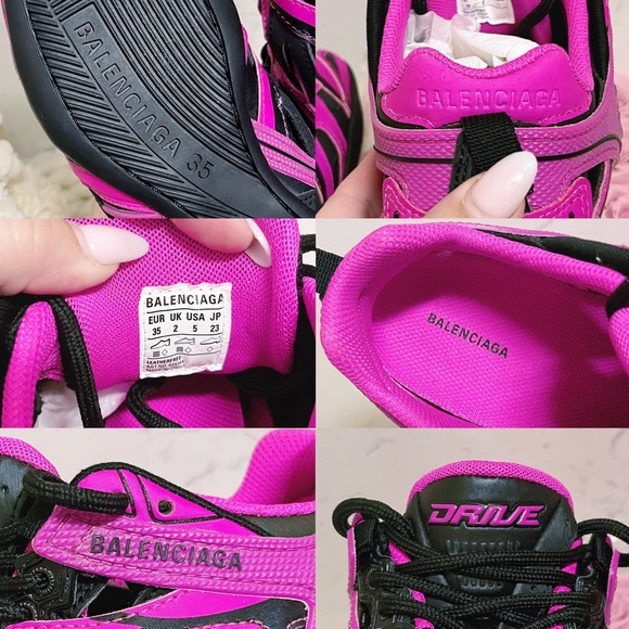 Authentic Balenciaga New Pink and Black Drive Sneakers - Picture 15 of 15